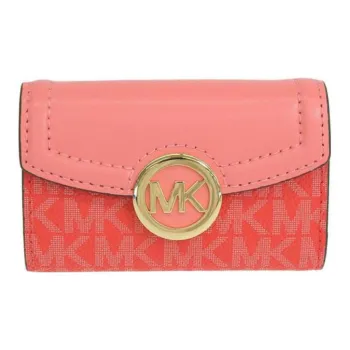 MICHAEL KORS Coated Canvas With Leather Key Pouch Regular Women's Dark Pink/Light Pink