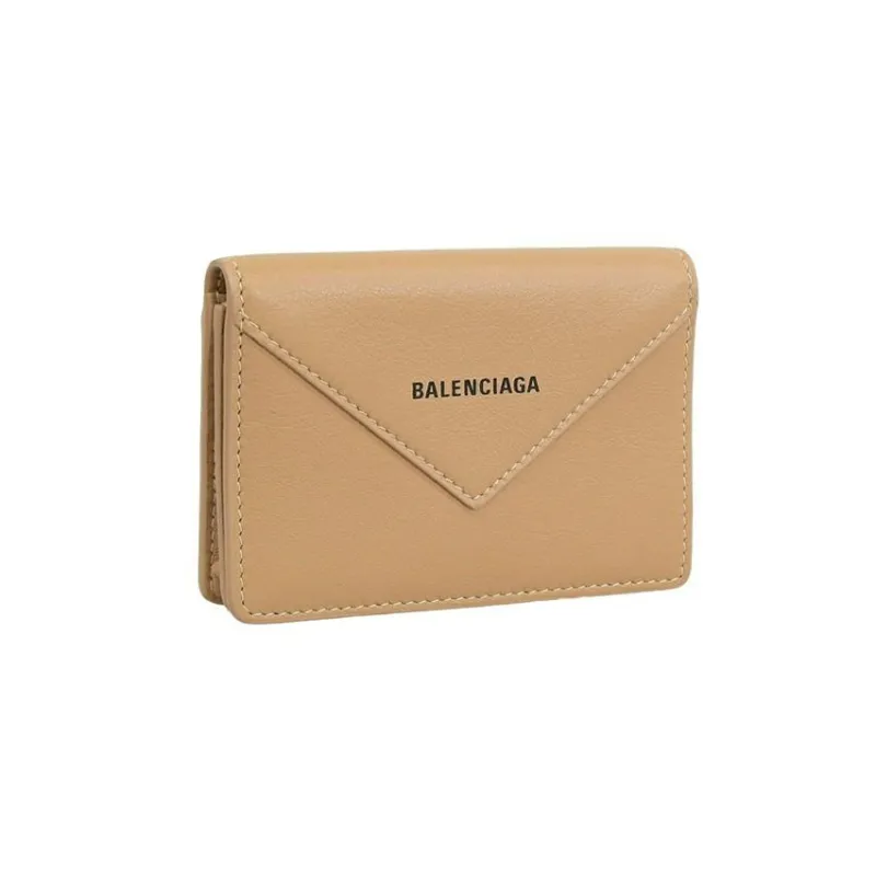 Balenciaga Leather Business Card Holder Card Case Regular Women's Beige-1