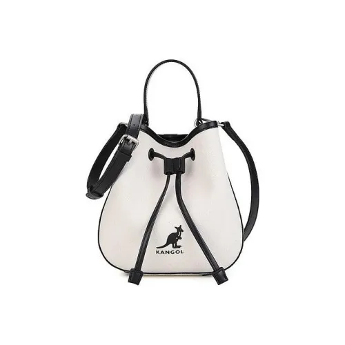 KANGOL Canvas Canvas Bag Bucket Bag Handbag Shoulder Bag Crossbody Bag Regular Women's Black/White