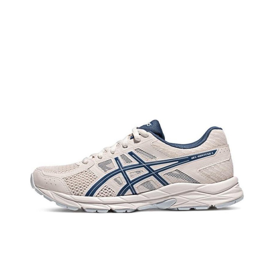 Asics Gel Contend 4 Running Shoes Women s Low Top Off White Blue POIZON