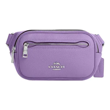 COACH Pebbled Leather Sling Bag, One Shoulder, Crossbody, Fanny Pack Mini Women's Purple