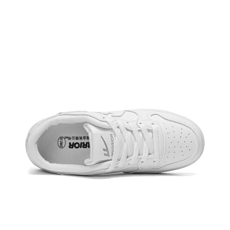 Warrior Abrasion Resistant Lightweight Height Increasing Low Top Skateboard Shoes Unisex White-2