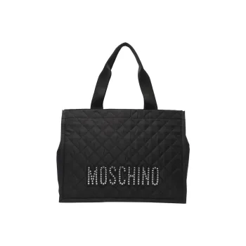 MOSCHINO Logo Embellished Top Handle Bag