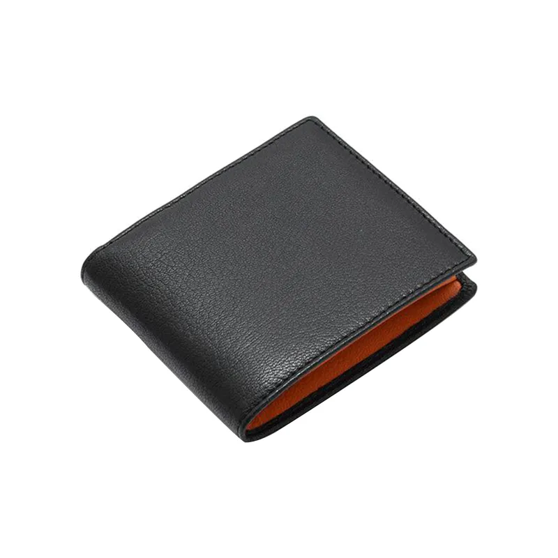 DIESEL Goatskin Wallet Regular Men's Black/Orange-2