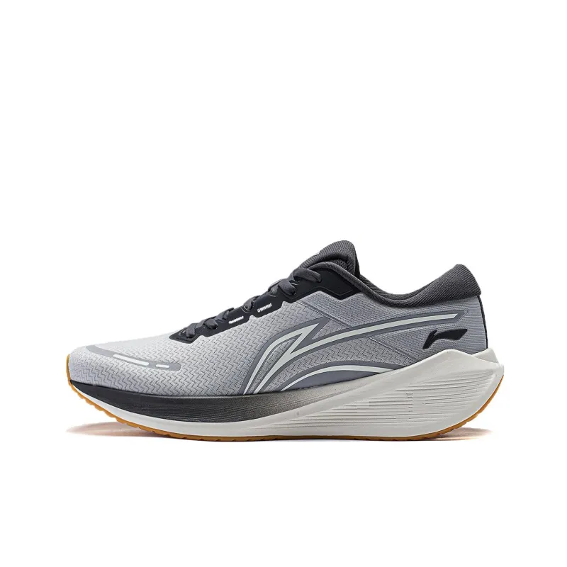 LiNing Wave V2 Cushioning, Slip Resistant, And Abrasion Resistant Low Top Casual Running Shoes Men's Brick Gray-0