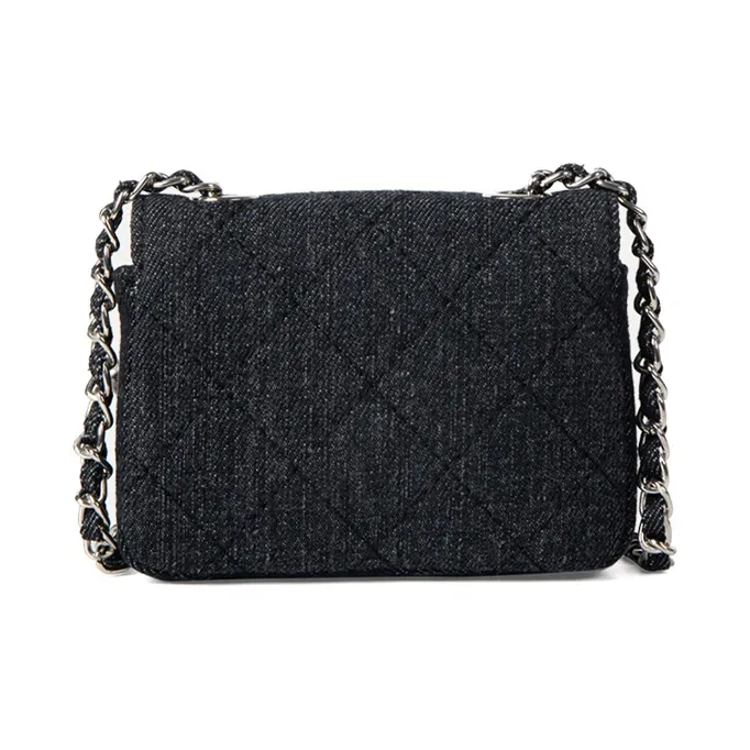 HAWA Denim Shoulder Bag Crossbody Bag Small Size Women's Light Blue/Dark Blue/Black-11