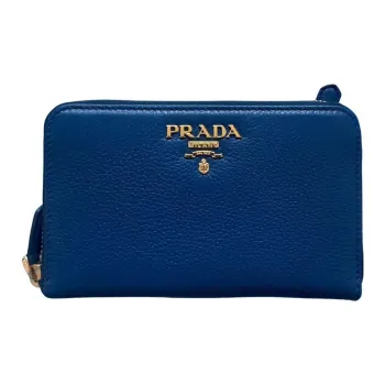 PRADA Leather Wallet Women's Blue
