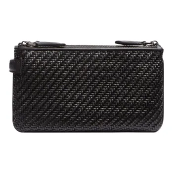 Zegna Lambskin With Calfskin Clutch Men's Black