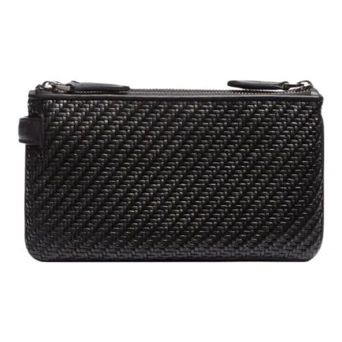 Zegna Lambskin With Calfskin Clutch Men's Black