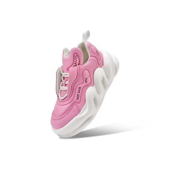 HART DAVIS Cloud Series Height Increasing Low Top Skateboard Shoes Unisex Pink-2