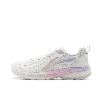 LiNing Feather V2 Cushioning Anti Slip And Wear Resistant Low Top Running Shoes Women's Mist White