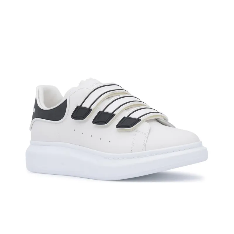 Alexander McQueen Thick Soled Leather Sneakers 'Beige Black'-2