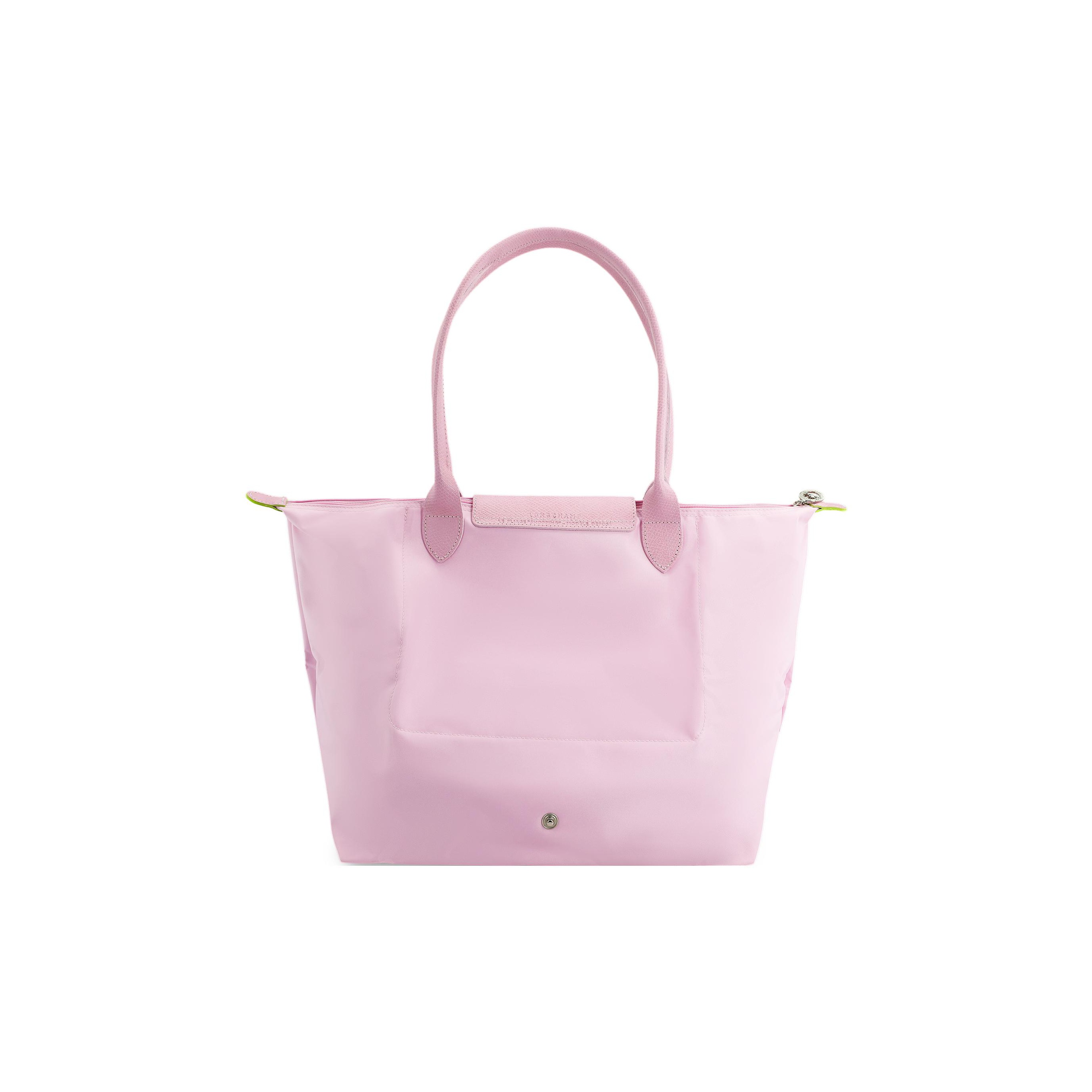 LONGCHAMP Le Pliage Green Cow Leather Trim Dumpling Bag
