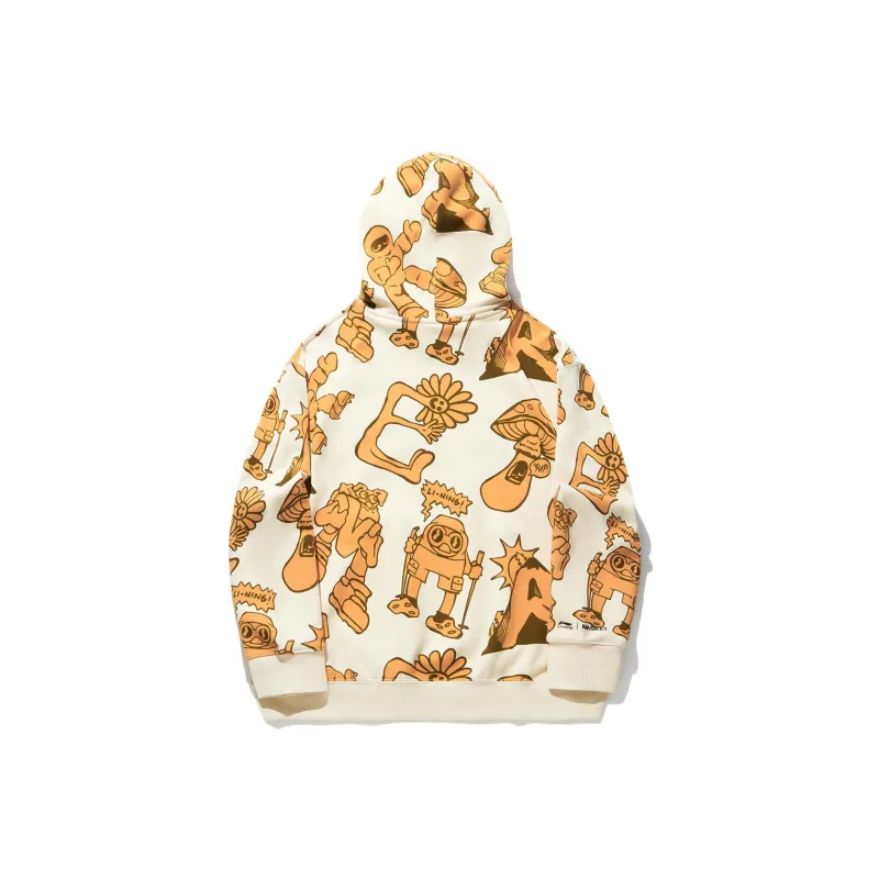 LiNing China Li Ning X MARKET Co branded Series Sweatshirt Men's Cloud Apricot All Over Print-1