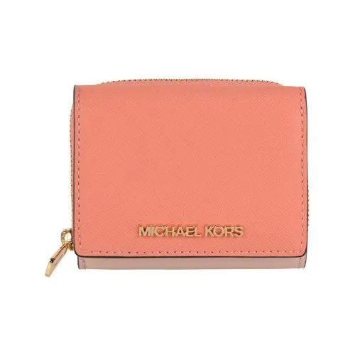 MICHAEL KORS Leather Foldable Wallet Mini Women's Dark Pink