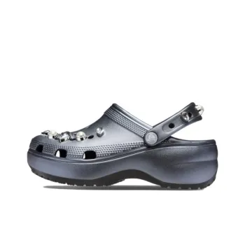 Crocs Classic Cloud Clogs Women's Silver Black