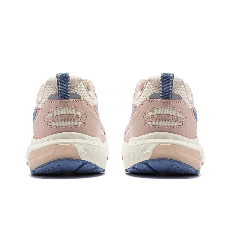 LiNing Feather V2 Cushioned Slip Resistant Abrasion Resistant Low Top Running Shoes Women's Tea Orange Pink-5