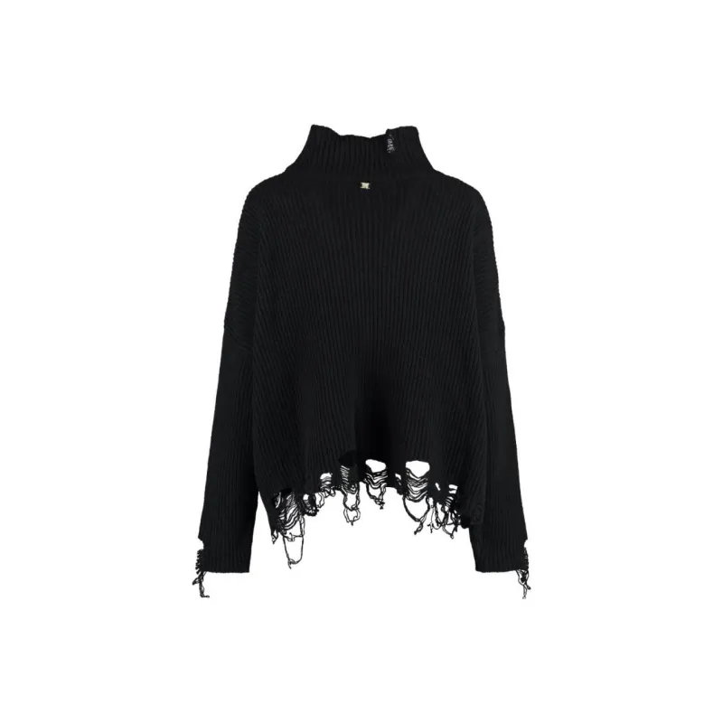 PINKO Distressed Turtleneck Sweater-1