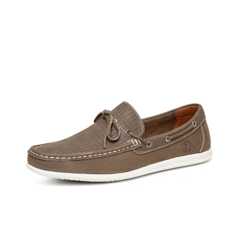 HANG TEN Anti-Slip And Wear-Resistant Lightweight Low-Top Casual Shoes Men's Khaki Black And Blue-12