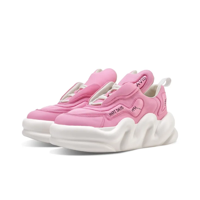 HART DAVIS Cloud Series Height Increasing Low Top Skateboard Shoes Unisex Pink-3