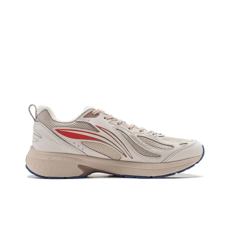 LiNing Feather V2 Cushioning Anti Slip And Wear Resistant Low Top Running Shoes Men's Oat Gray-1