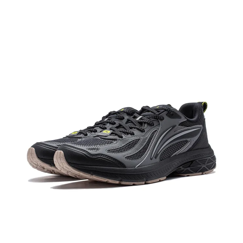 LiNing Cushioning Slip Resistant And Abrasion Resistant Low Top Running Shoes Men's Shadow Gray-2