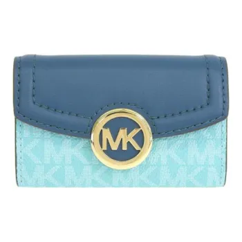 MICHAEL KORS Coated Canvas With Leather Key Pouch Regular Women's Blue