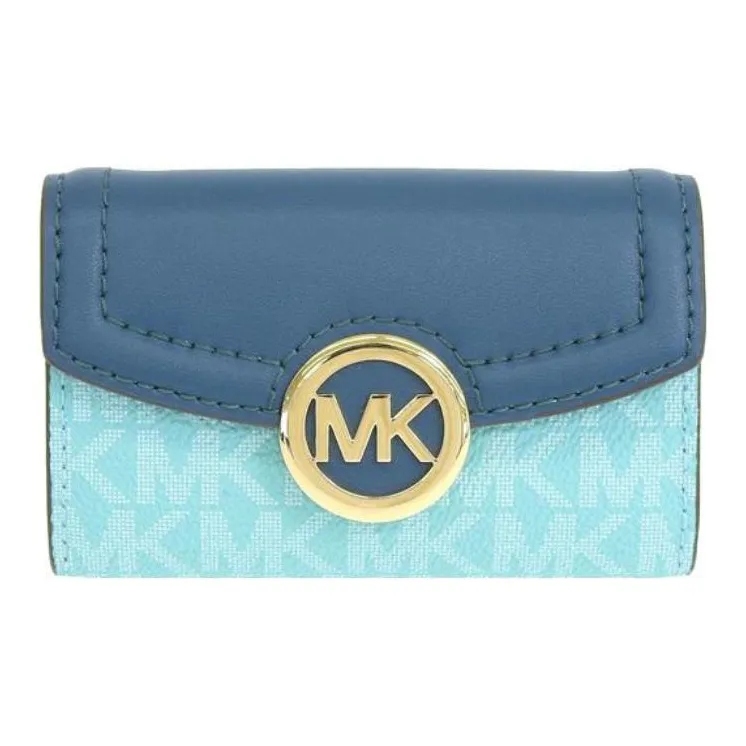 MICHAEL KORS Coated Canvas With Leather Key Pouch Regular Women's Blue-0