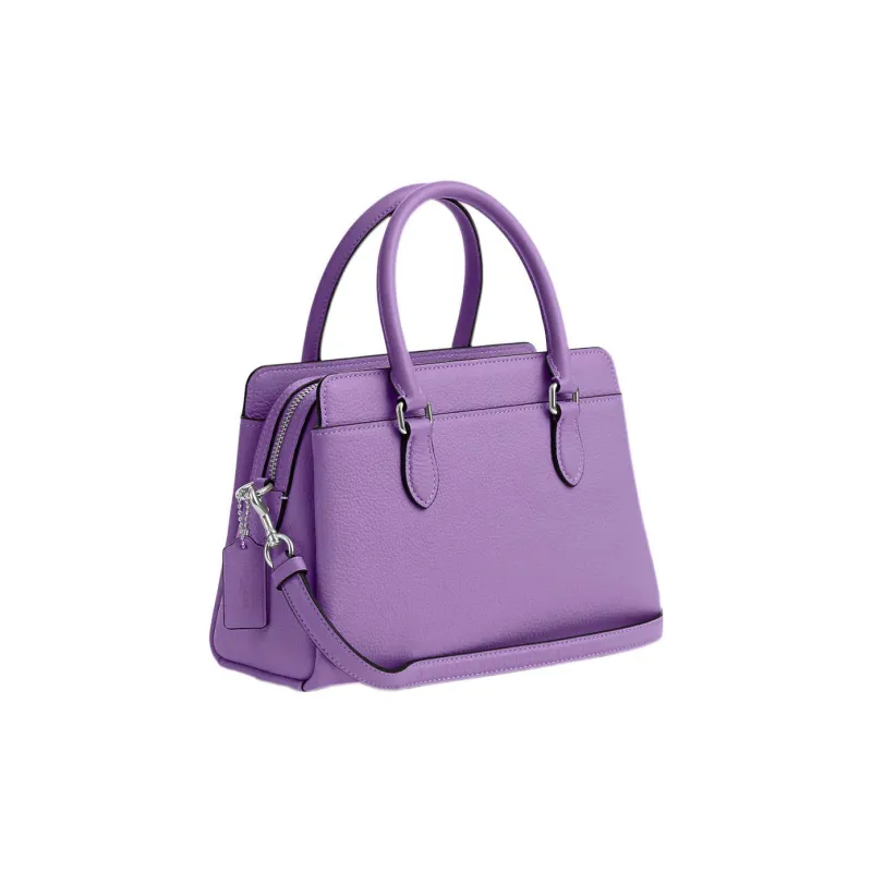 COACH Darcie Pebbled Leather Kelly Bag One Shoulder Handbags Medium Size Women's Purple-1
