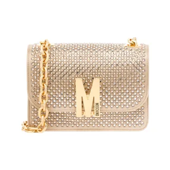 MOSCHINO Satin Crossbody Bag Shoulder Bag Women's Light Gold