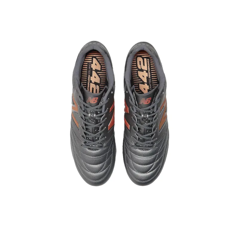 New Balance 442 V2 Pro Anti Slip Wear Resistant Soccer Shoes Unisex Silver Copper-3