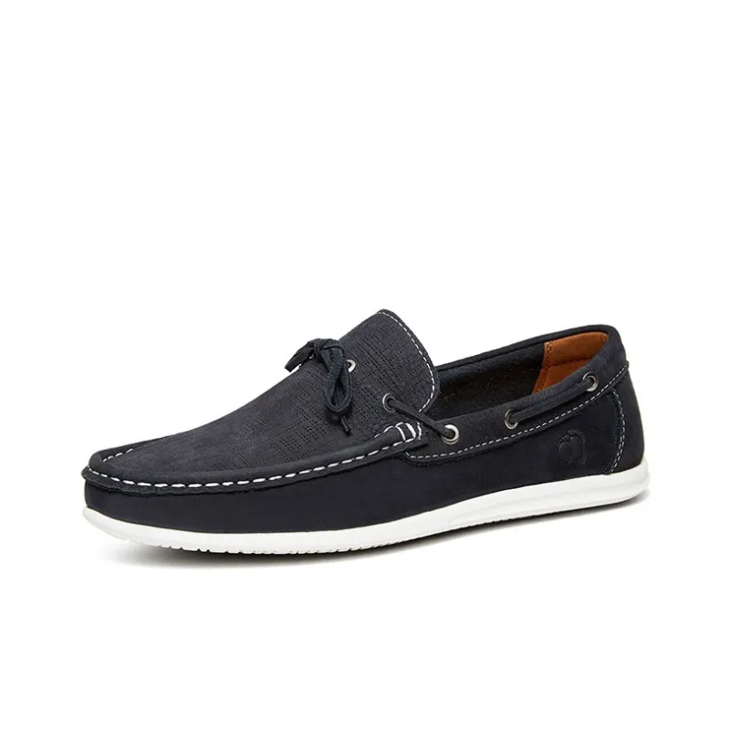 HANG TEN Anti-Slip And Wear-Resistant Lightweight Low-Top Casual Shoes Men's Khaki Black And Blue-1