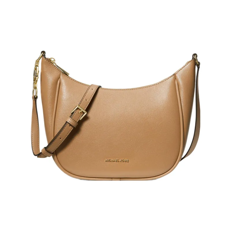 MICHAEL KORS Leather Crescent Moon Crossbody Bag Medium Size Women's Black/Marine Blue/Camel-4