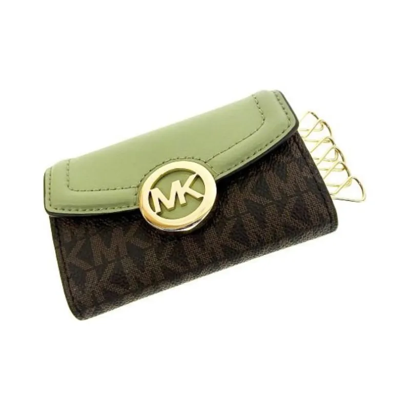 MICHAEL KORS With Leather Key Pouch Women's Brown/Green-1