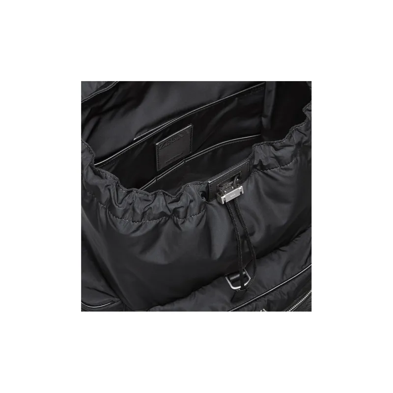Zegna Logo Plaque Woven Panel Backpack-3
