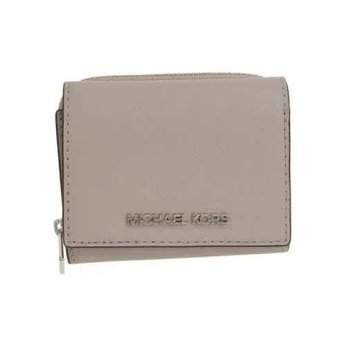 MICHAEL KORS Leather Wallet Regular Women's Pearl Gray