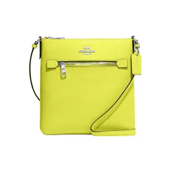COACH File Cross Grain Leather Messenger Bag, Shoulder Bag, Crossbody Bag Mini Women's Lemon