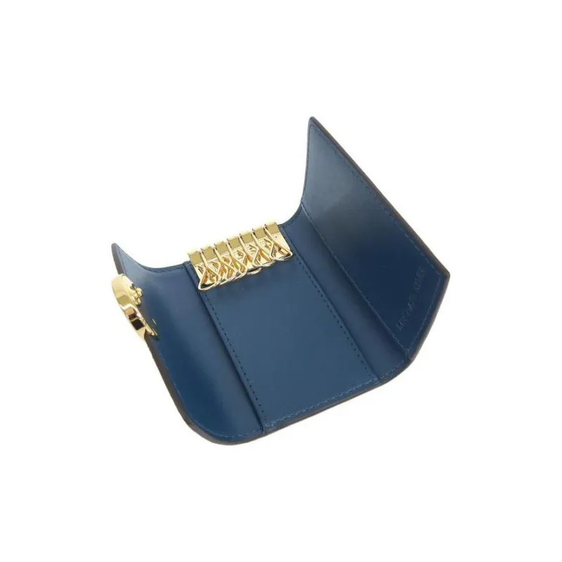 MICHAEL KORS Coated Canvas With Leather Key Pouch Regular Women's Blue-4