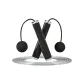 Elegant Black Jump Rope+Cordless Ball (Dual-Purpose Cord)