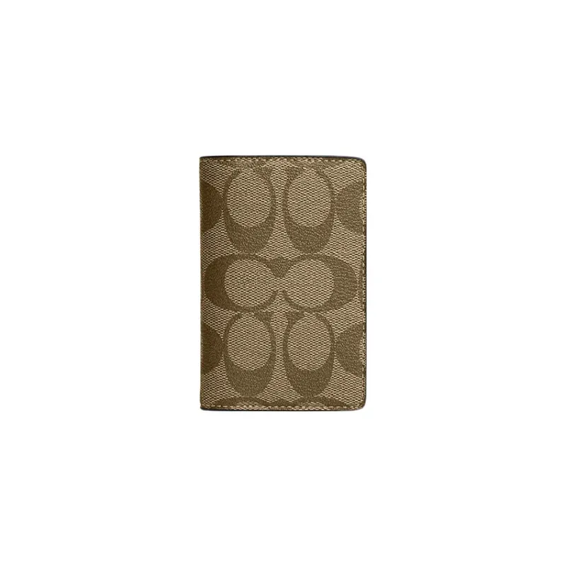 COACH Coated Canvas Coin Purse Wallet Men's Brown-0