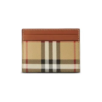 Burberry Calfskin Trim Card Holder Women's Archive Beige
