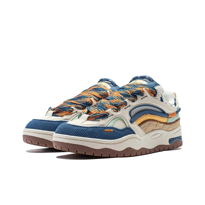 LiNing CF Tracing Honor Cushioning Wear Resistant Low Top Casual Shoes Men's Ecru-2