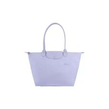 LONGCHAMP Le Pliage Green Cow Leather Canvas Canvas Bag Handbags Shoulder Bags Women's Sky Blue