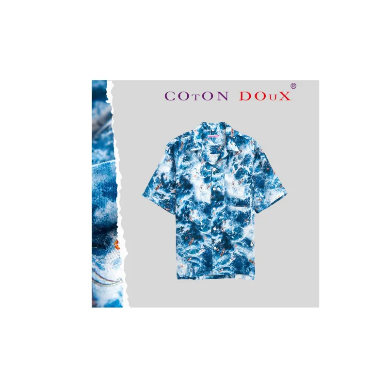 COTON DOUX Shirts Men Blue-1