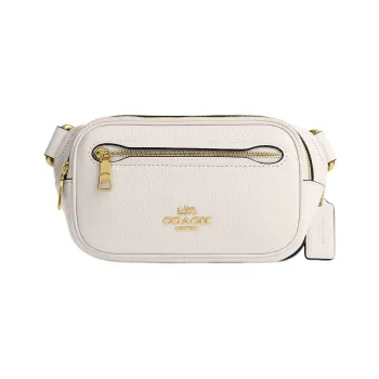 COACH Belt Pebbled Leather Sling Bag, One Shoulder, Crossbody, Fanny Pack Mini Women's White