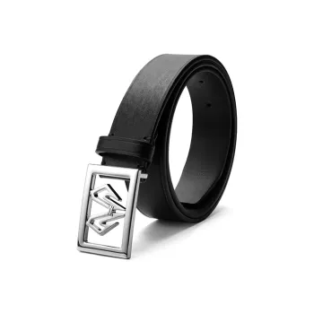 BABAMA Square Pin Buckle Vegetable Tanned Leather Leather Belts Men's 3.3CM