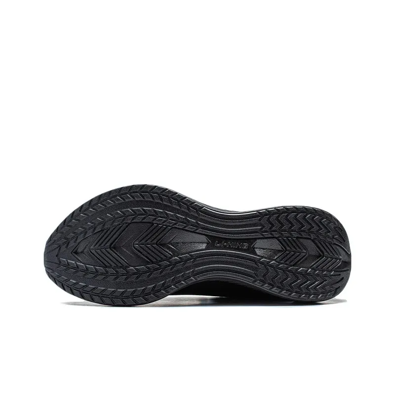 LiNing Wave V2 Cushioning, Slip Resistant, And Abrasion Resistant Low Top Running Shoes Men's Black-6