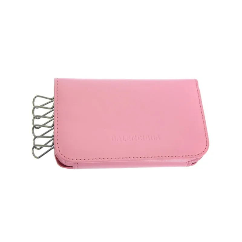 Balenciaga Leather Key Pouch Regular Women's Pink-1