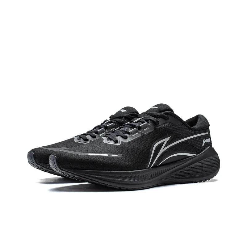 LiNing Wave V2 Cushioning, Slip Resistant, And Abrasion Resistant Low Top Running Shoes Men's Black-2