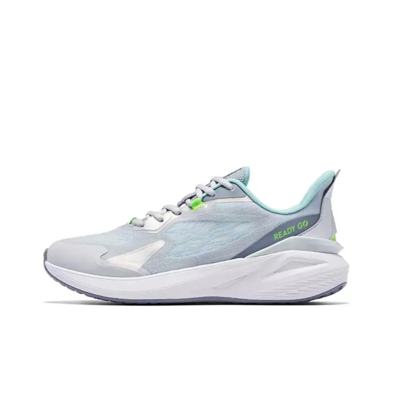 QIAODAN Breathable Low Top Running Shoes Men's Gray Blue-0